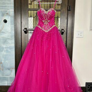 Prom Dress - Pink Corset-Back Strapless Mori Lee by Madeline Gardner Size 2